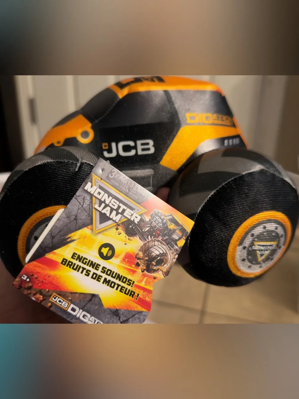 JCB Monster Jam Plush Truck - Black & Yellow